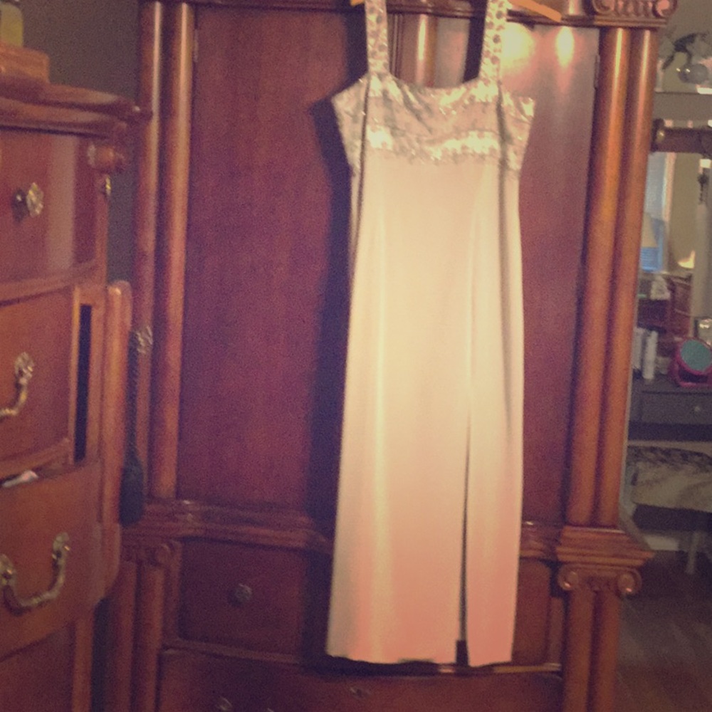 Formal beaded cream color dress. 5’3” or  under